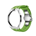 Stainless steel silver case+light green strap (12H crown position)