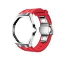 Stainless steel silver case+red strap (3H crown position)