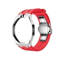 Stainless steel silver case+red strap (12H crown position)