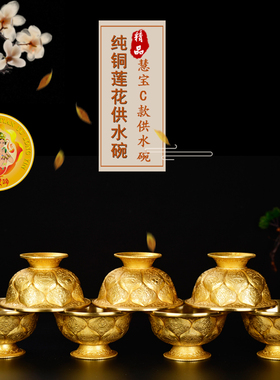 摆件纯铜佛堂摆件供水杯七之供