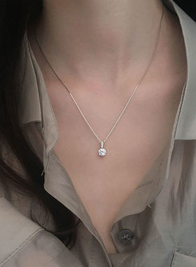 2022年新款潮小众设计镀银水滴项链 轻奢女简约吊坠锁骨链