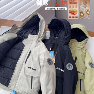 【寒冬狠厚冲锋衣】中大童蓄热保暖棉服冬款男童棉袄加厚外套潮童