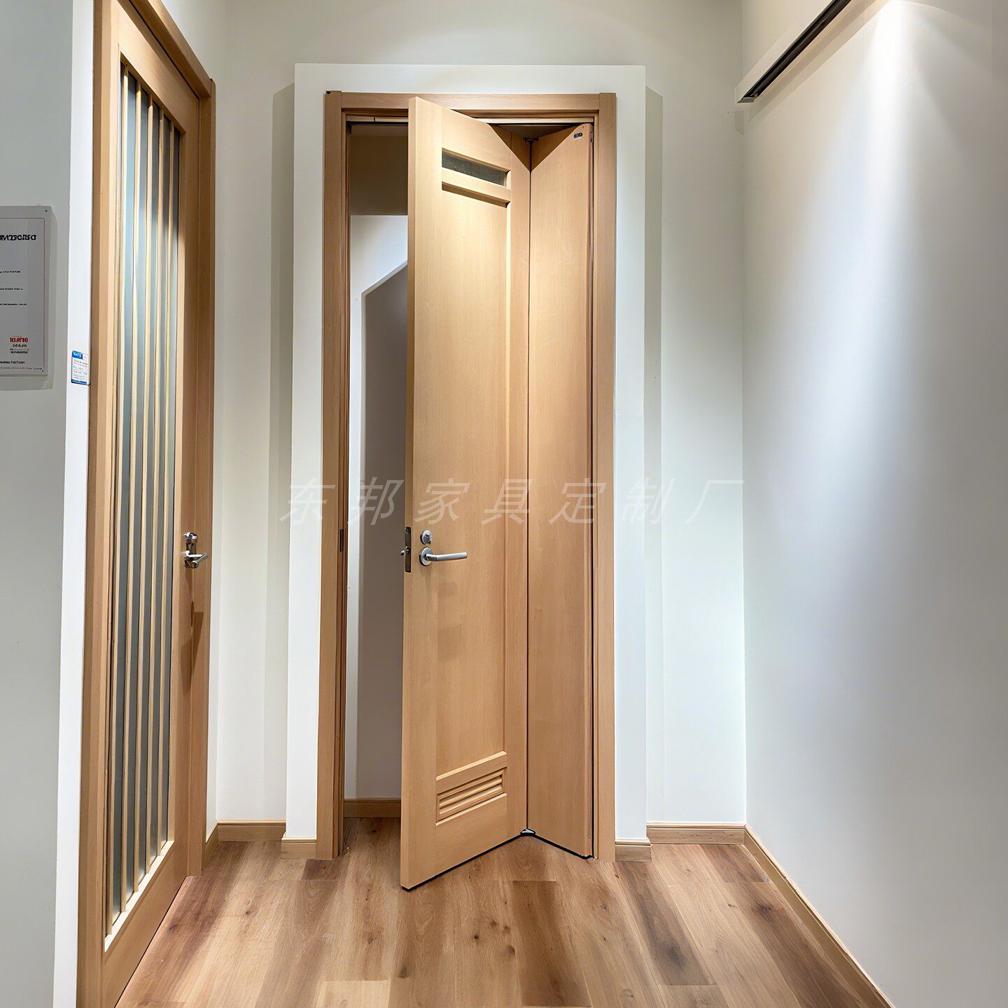 小户型卫生间门无轨道三七折叠门