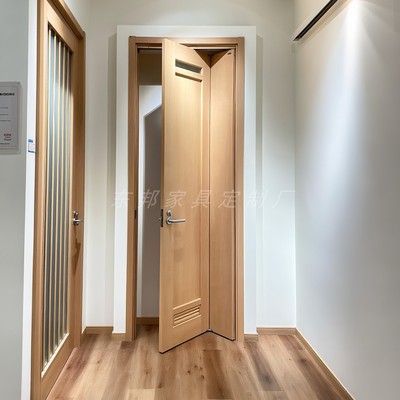 小户型卫生间门无轨道三七折叠门