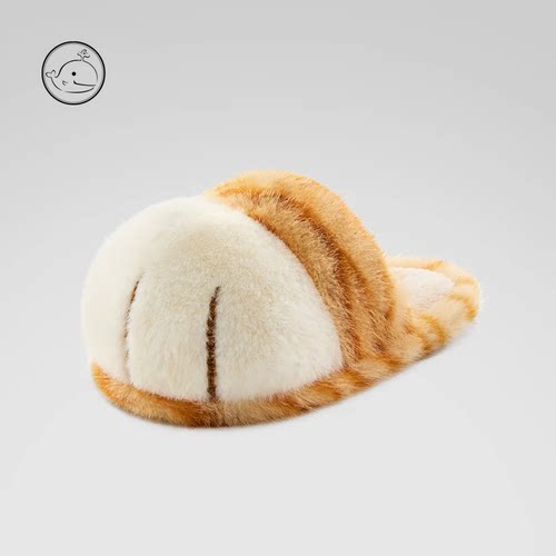 chikoku卡通猫爪毛毛拖鞋情侣冬