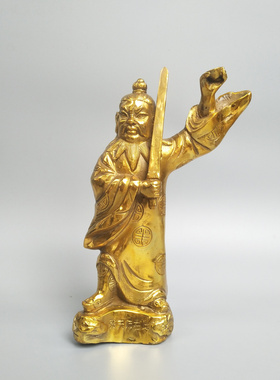 张天师铜像黄铜现代客厅家居摆件