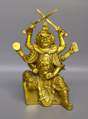 马王爷火神火德真君铜像家居摆件