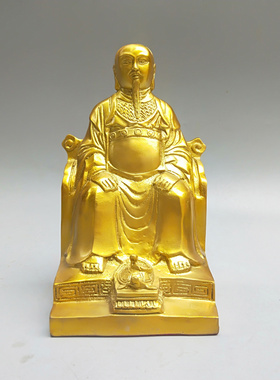 黄铜中式佛堂真武祖师铜像摆件