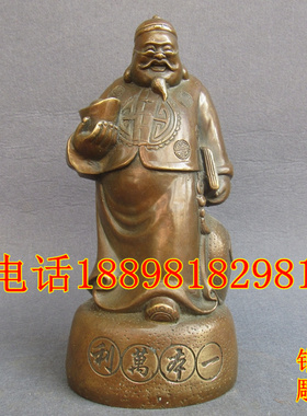 铜钱掌柜算账先生招财门厅摆件