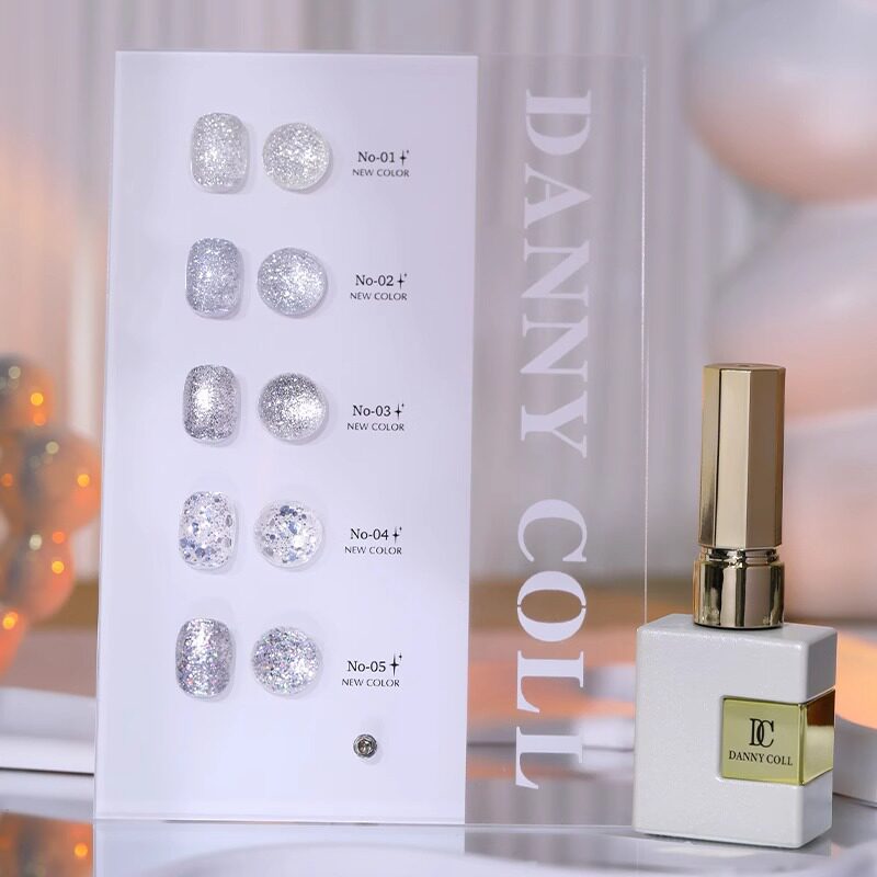 DANNYCOLL丹妮蔻N64银河系闪片大亮片甲油胶香槟闪银铂金胶炫彩色