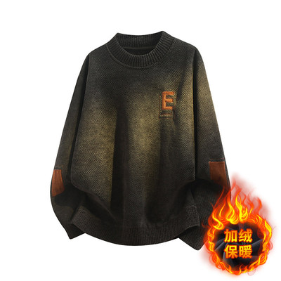 男士雪尼尔毛衣秋冬季一体绒加绒
