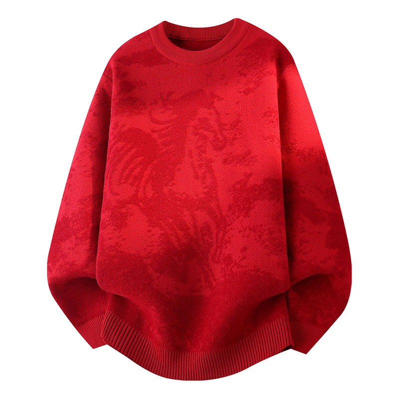 潮流圆领针织衫男学生加厚毛衣