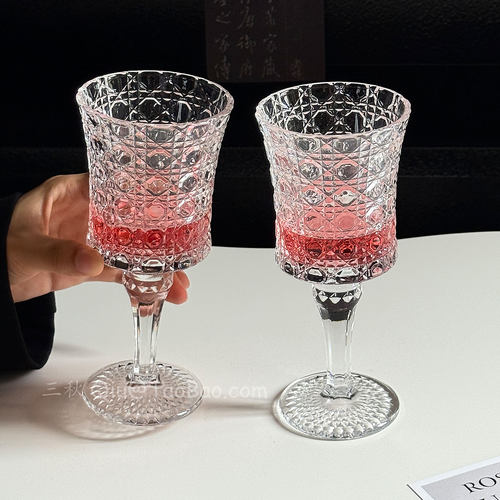 法式复古轻奢高脚杯香槟杯红酒杯