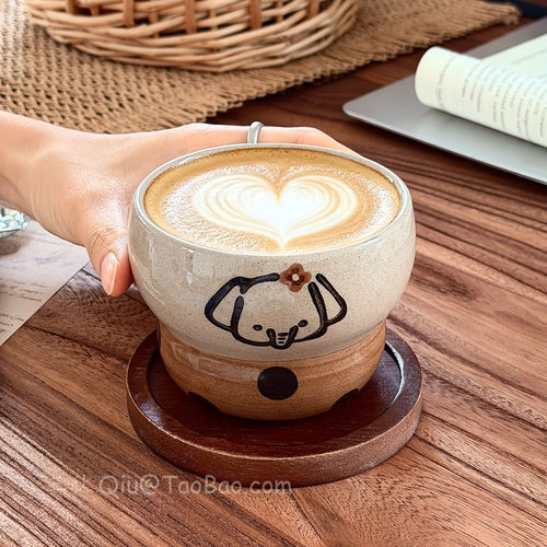 复古手作原土小象陶瓷手握杯水杯