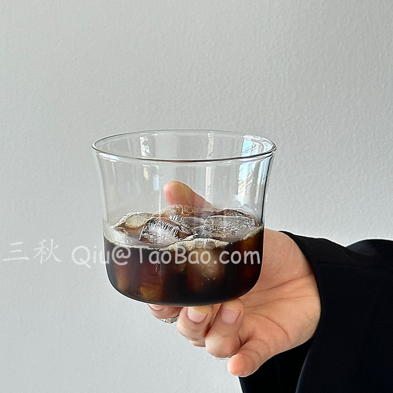 三秋Sanq复古透明玻璃杯耐高温水杯冷萃咖啡杯冰球杯冷饮杯果汁杯