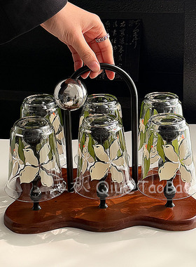 Sanq复古高级感原野南栀耐热待客水杯套装杯具咖啡杯果汁杯牛奶杯