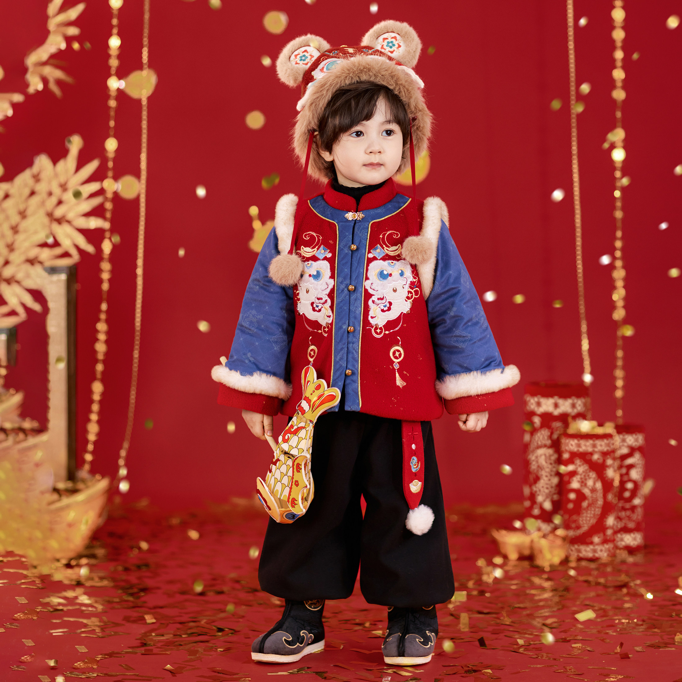 兮兮家儿童汉服冬季新中式加厚拜年服小男孩国风原创新年套装唐装,童装/婴儿装/亲子装,汉服,淘宝优惠券,粉丝福利购,淘宝优惠卷