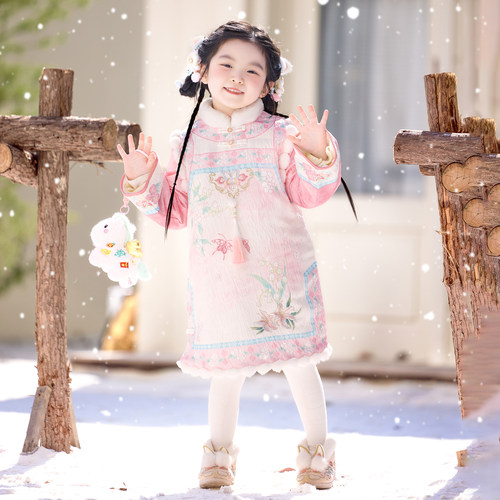 女童旗袍连衣裙中国风加厚拜年服