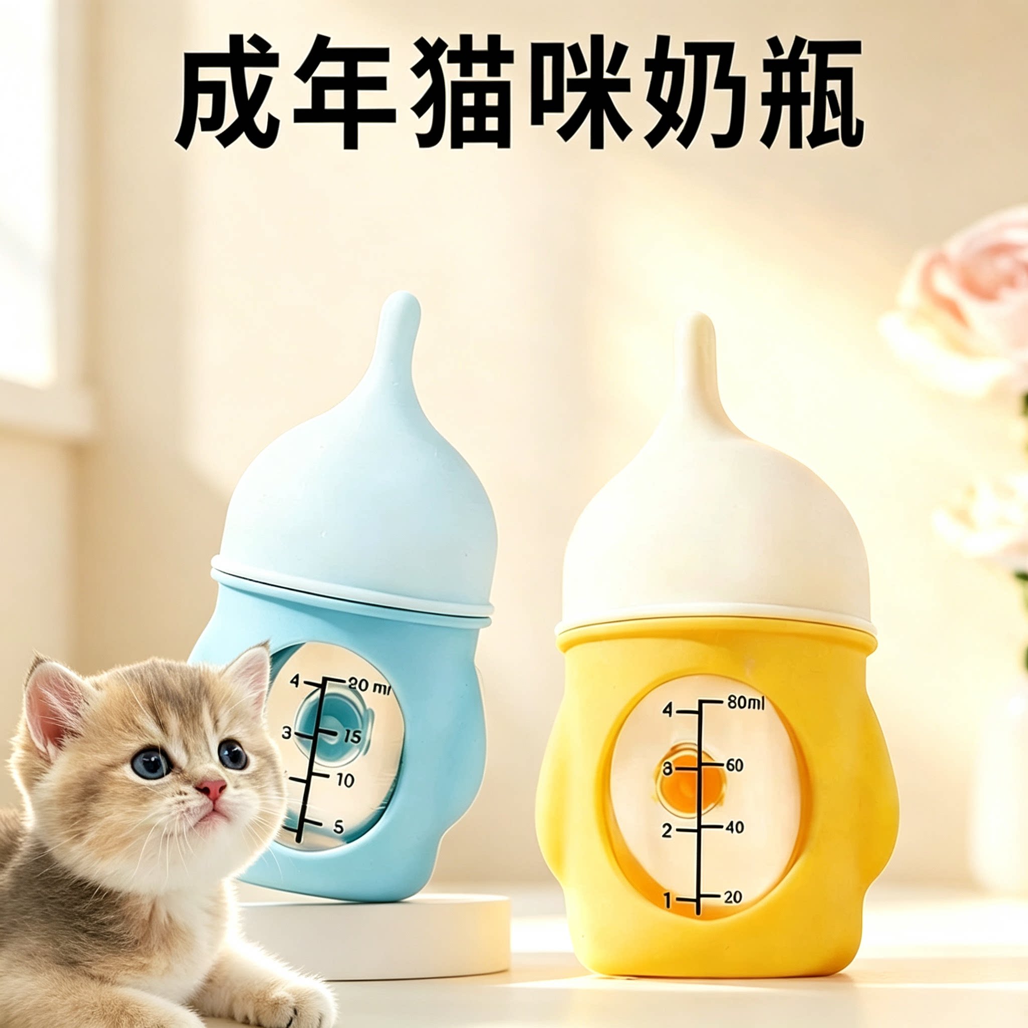 成年猫咪奶瓶小猫幼猫成猫喂奶图片