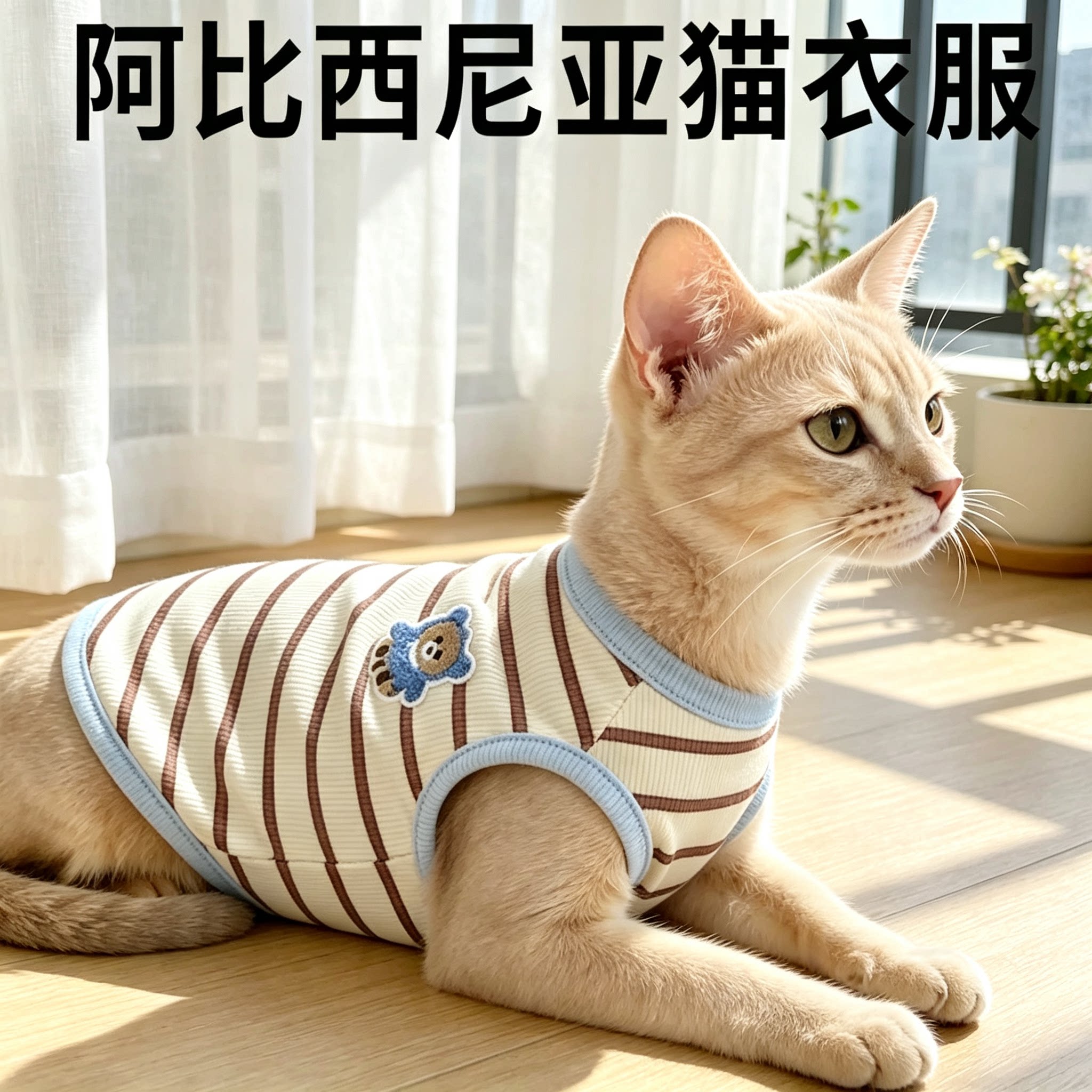 阿比西尼亚猫衣服专用夏季条纹