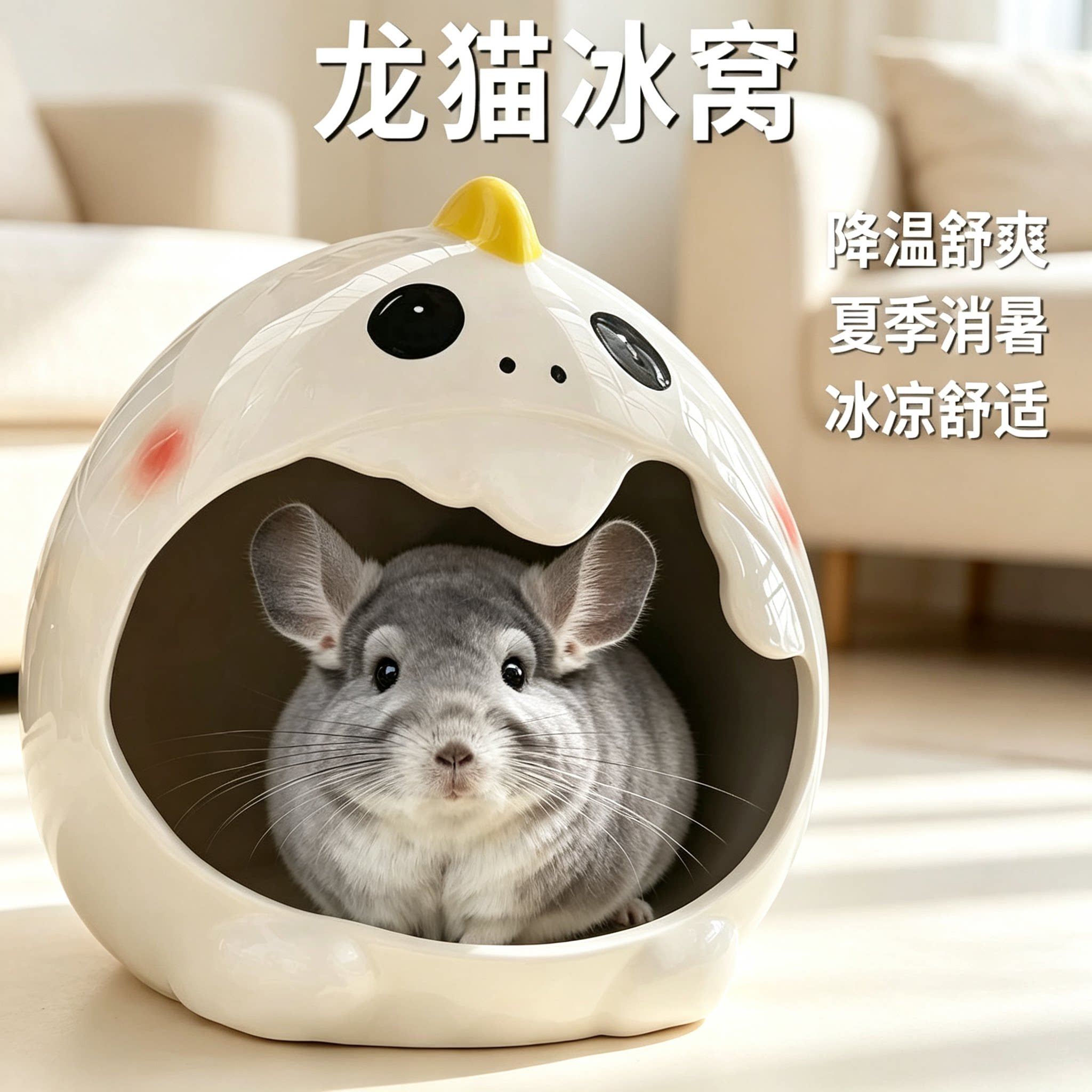 龙猫冰窝陶瓷窝夏季降温睡窝避暑