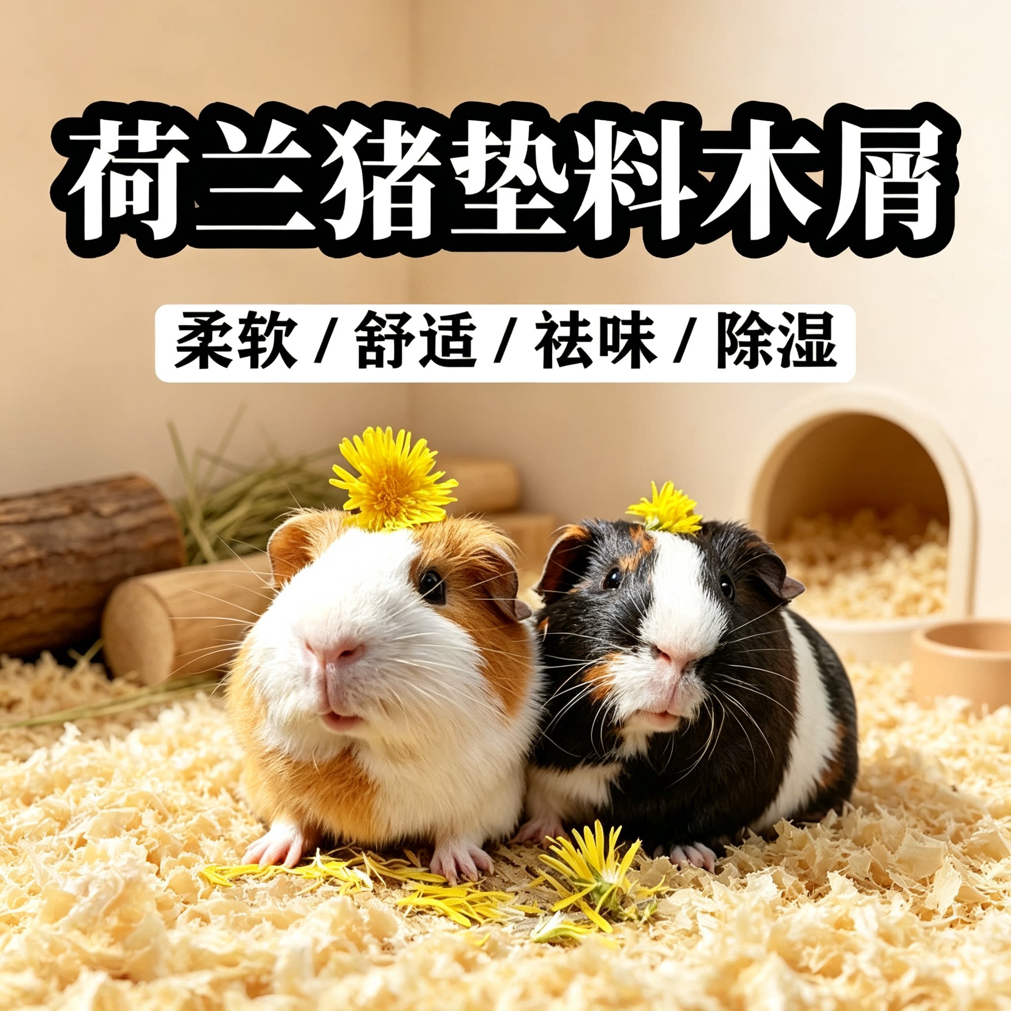 荷兰猪除臭垫料木屑过冬专用豚鼠易木花吸水除尿骚除异味垫材用品