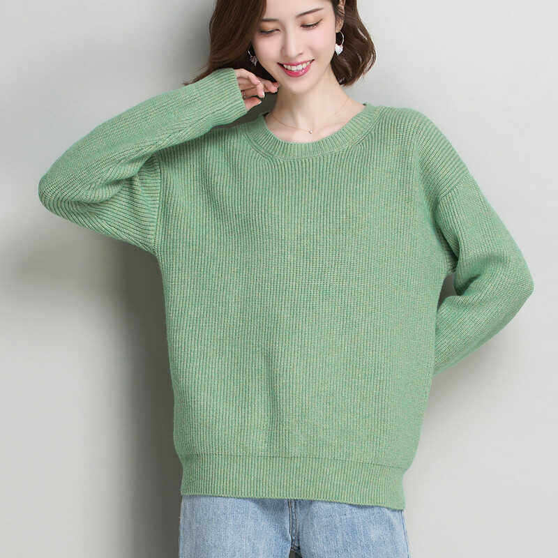 秋季新款女装上衣服短款配半身裙针织衫短款圆领套头小个子毛衣女