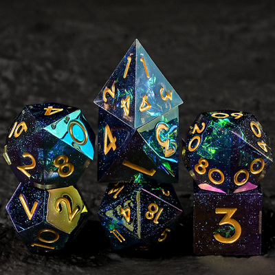 dnd跑团骰子星空树脂DND跑团克苏鲁TRPG龙与地下城d20多面桌游骰
