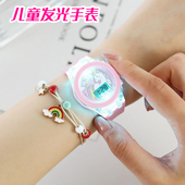 儿童发光手表女孩男孩卡通幼儿园宝宝小学生玩具电子表看时间礼物