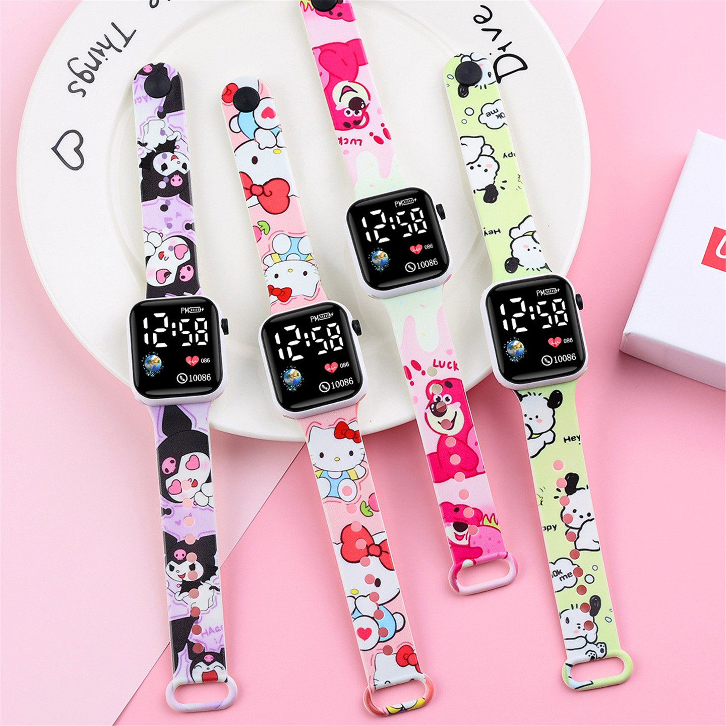 夜光儿童手表只看时间学生电子表