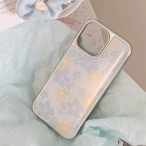 适用鎏金ins油画花苹果16promax手机壳iphone15滴胶17华为mate70