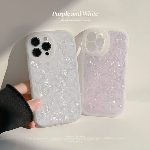 适用超仙贝母纹iphone16苹果手机壳11纯色Xs硅胶15promax12硅胶13