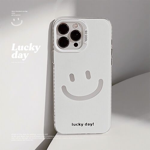 适用电镀笑脸iphone1614Promax手机壳12苹果13简约韩风17防摔14硬