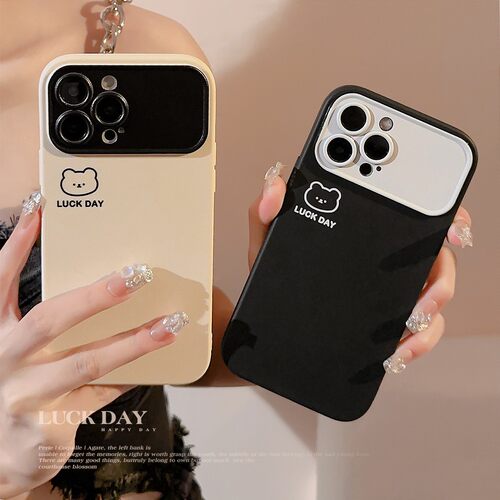 适用简笔小熊iphone17苹果15手机壳13ProMax个性卡通16情侣12防摔