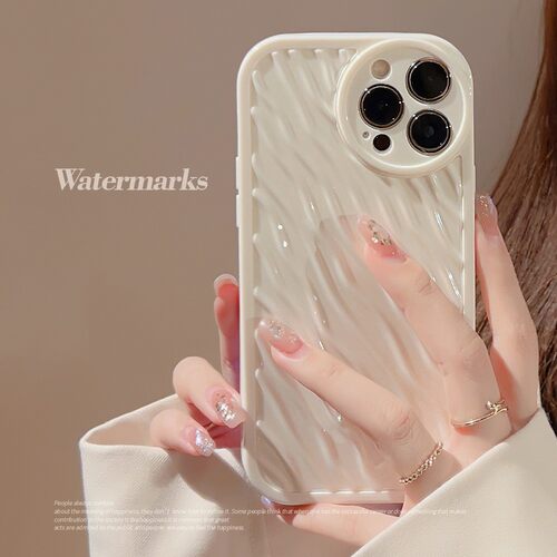 适用水波纹iphone1514promax苹果手机壳13防摔XS软8p纯色11简约12