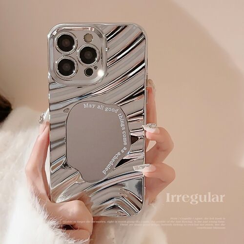 适用不规则水波纹iPhone17苹果手机壳14promax镜面11高级感16华为