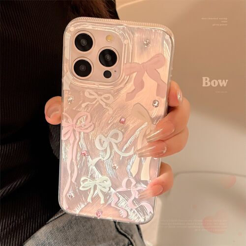 适用甜妹ins蝴蝶结苹果17pro max手机壳14iphone16羽纱11代发12韩