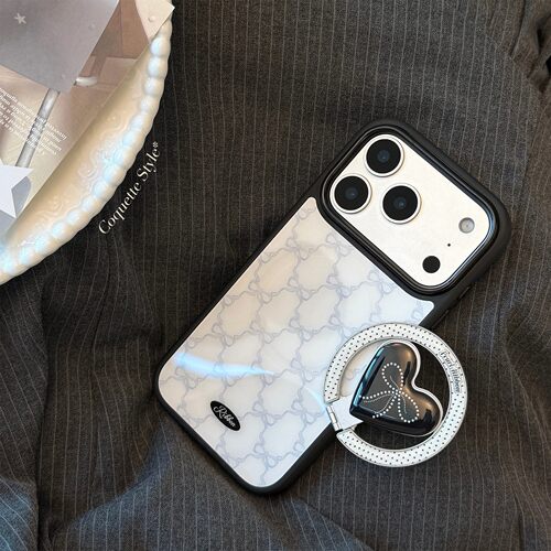 适用法式蕾丝风iphone17pm苹果16pro手机壳蝴蝶结磁吸支架14/15硬