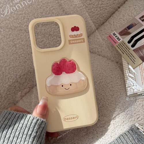 适用ins草莓蛋糕15pro max苹果16手机壳iphone1713趣味美食12立体