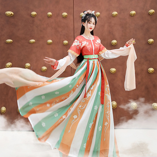 出租古装汉服花锦醉敦煌中国风仙女飘逸学生古典舞蹈表演服装租赁