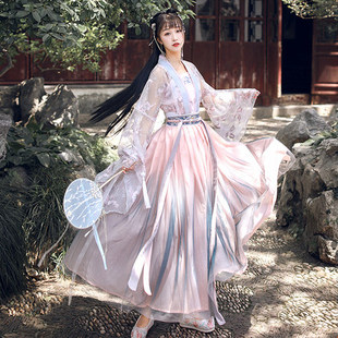 租汉服古装出租女大摆仙气飘逸古风公司年会舞蹈表演服中国风租赁