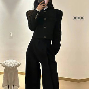 小香风套装女2023早春新款御姐炸街西装赫本风高级感小洋装两件套