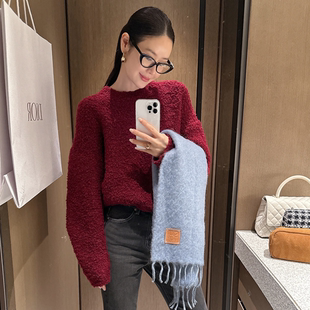 partysu韩国正品代购2025慵懒风毛衣女宽松加厚气质百搭针织衫