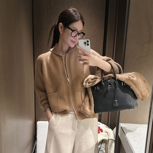 Partysu正品 韩国代购 拉链针织开衫女慵懒风加厚保暖毛衣