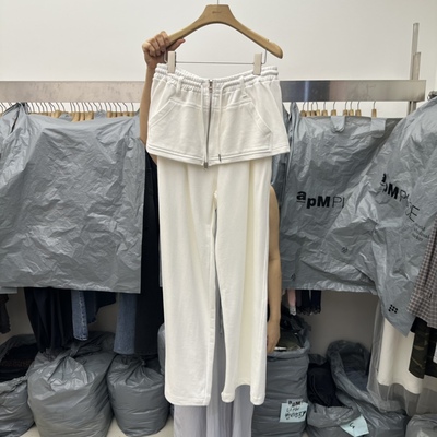 TEMPTING秋 韩国代购 百搭时尚休闲高腰宽松收口简约直筒休闲裤