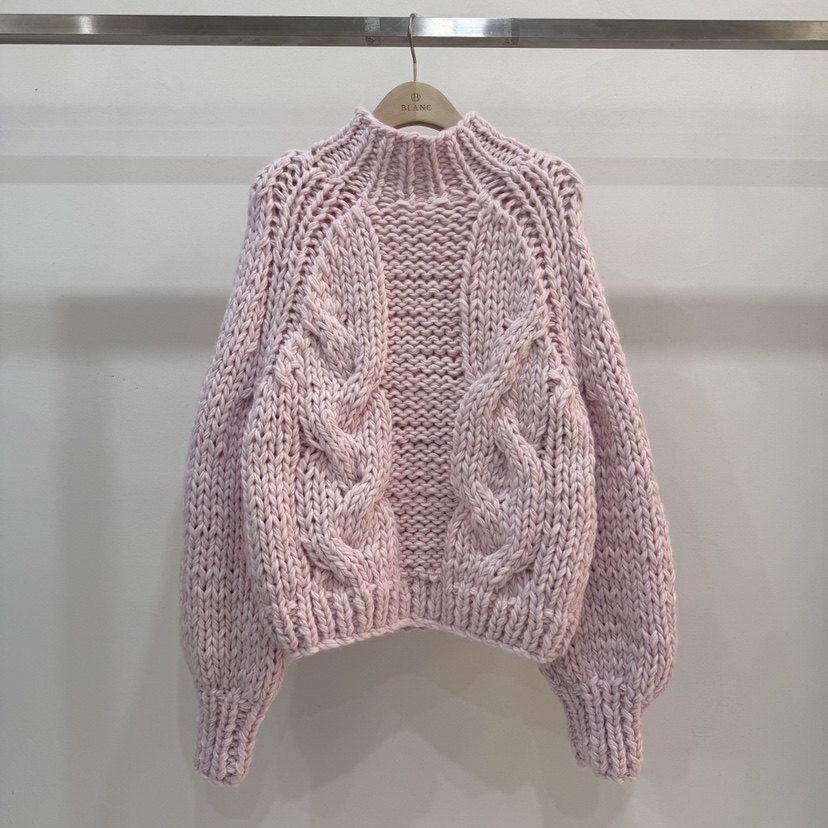 BLANC-A韩国正品代购2025高领麻花编织毛衣女慵懒套头针织衫