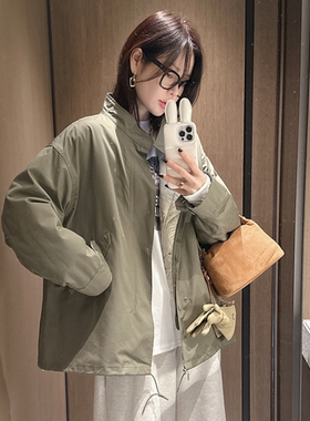 partysu韩国代购2025立领短款棉服女宽松加厚保暖外套百搭