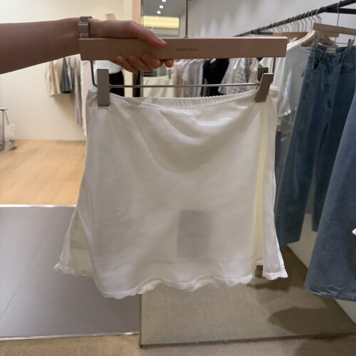 韩国正品代购 VEGETABLE夏季新款简洁微透日常百搭气质时尚短裙