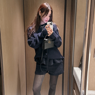 partysu韩国正品代购2025时尚毛衣女针织衫高级感设计感上衣