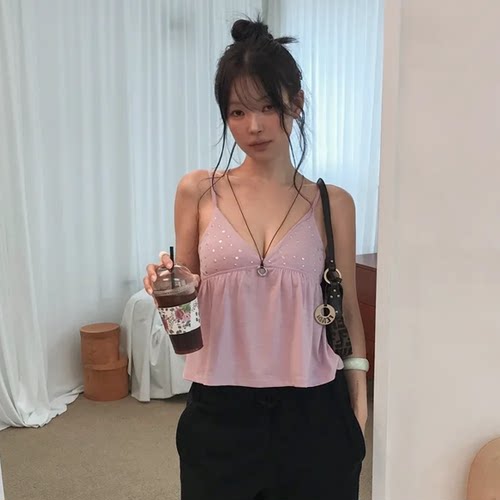 Hypnotic韩国正品代购 吸晴日常百搭性感吊带V领宽松A字摆背心